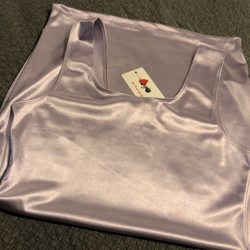 Lavender spandex mini tank dress